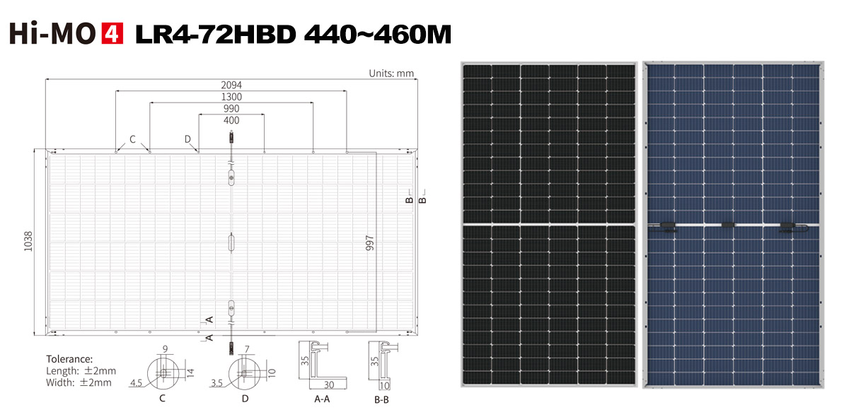 Longi Bifacial Solar Panels Longi tweezijdige zonnepanelen